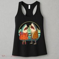 Funny Hipster Shark Couple Women's Tank Top thumb 3