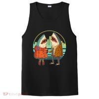 Funny Hipster Shark Couple PosiCharge Competitor Tank thumb 0