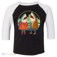 Funny Hipster Shark Couple Toddler Fine Jersey T-Shirt thumb 0