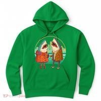 Funny Hipster Shark Couple Hoodie thumb 0