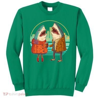 Funny Hipster Shark Couple Sweatshirt