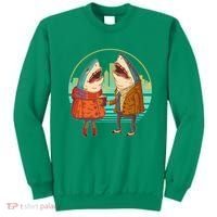 Funny Hipster Shark Couple Sweatshirt thumb 0