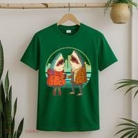 Funny Hipster Shark Couple T-Shirt thumb 2