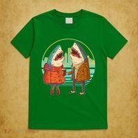 Funny Hipster Shark Couple T-Shirt thumb 5