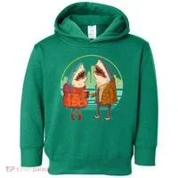 Funny Hipster Shark Couple Toddler Hoodie thumb 0