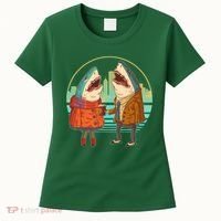 Funny Hipster Shark Couple Women's T-Shirt thumb 0