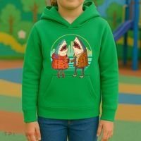 Funny Hipster Shark Couple Kids Hoodie thumb 3