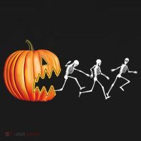 Funny Halloween Skeleton Running Pumpkin Jack O Lantern Eating Hoodie thumb 7