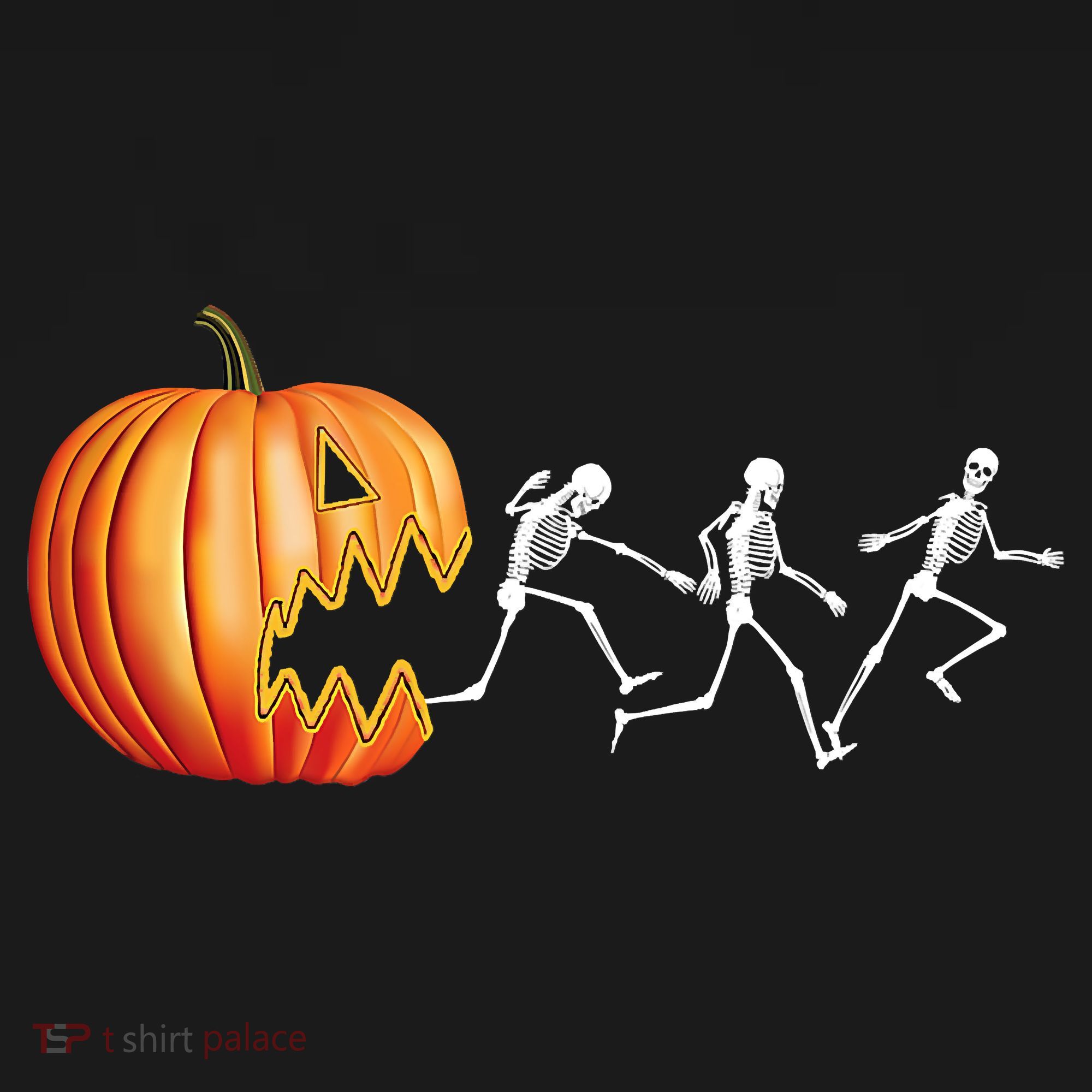 Funny Halloween Skeleton Running Pumpkin Jack O Lantern Eating Sweatshirt