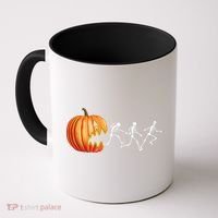 Funny Halloween Skeleton Running Pumpkin Jack O Lantern Eating Coffee Mug thumb 0