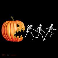 Funny Halloween Skeleton Running Pumpkin Jack O Lantern Eating Coffee Mug thumb 5