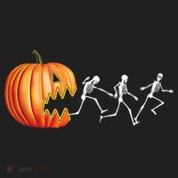 Funny Halloween Skeleton Running Pumpkin Jack O Lantern Eating Tumbler thumb 3