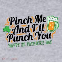 Funny Happy St Patrick's Day Pinch Me And I'll Punch You Women's Racerback Cropped Tank thumb 2