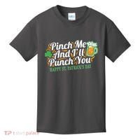 Funny Happy St Patrick's Day Pinch Me And I'll Punch You Kids T-Shirt thumb 0