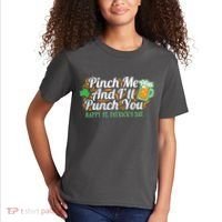 Funny Happy St Patrick's Day Pinch Me And I'll Punch You Kids T-Shirt thumb 2