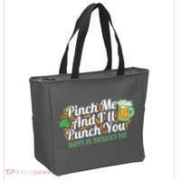 Funny Happy St Patrick's Day Pinch Me And I'll Punch You Tote Bag thumb 2