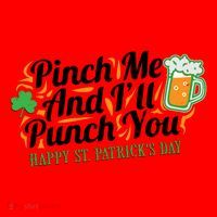 Funny Happy St Patrick's Day Pinch Me And I'll Punch You Santa Hat thumb 1