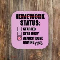 Funny Homework Status Still Busy Gaming Gamer Meme Coaster thumb 0