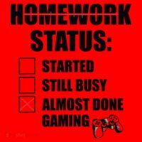 Funny Homework Status Still Busy Gaming Gamer Meme Santa Hat thumb 1