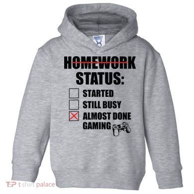 Funny Homework Status Still Busy Gaming Gamer Meme Toddler Hoodie