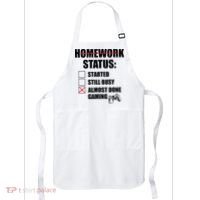 Funny Homework Status Still Busy Gaming Gamer Meme Apron thumb 0