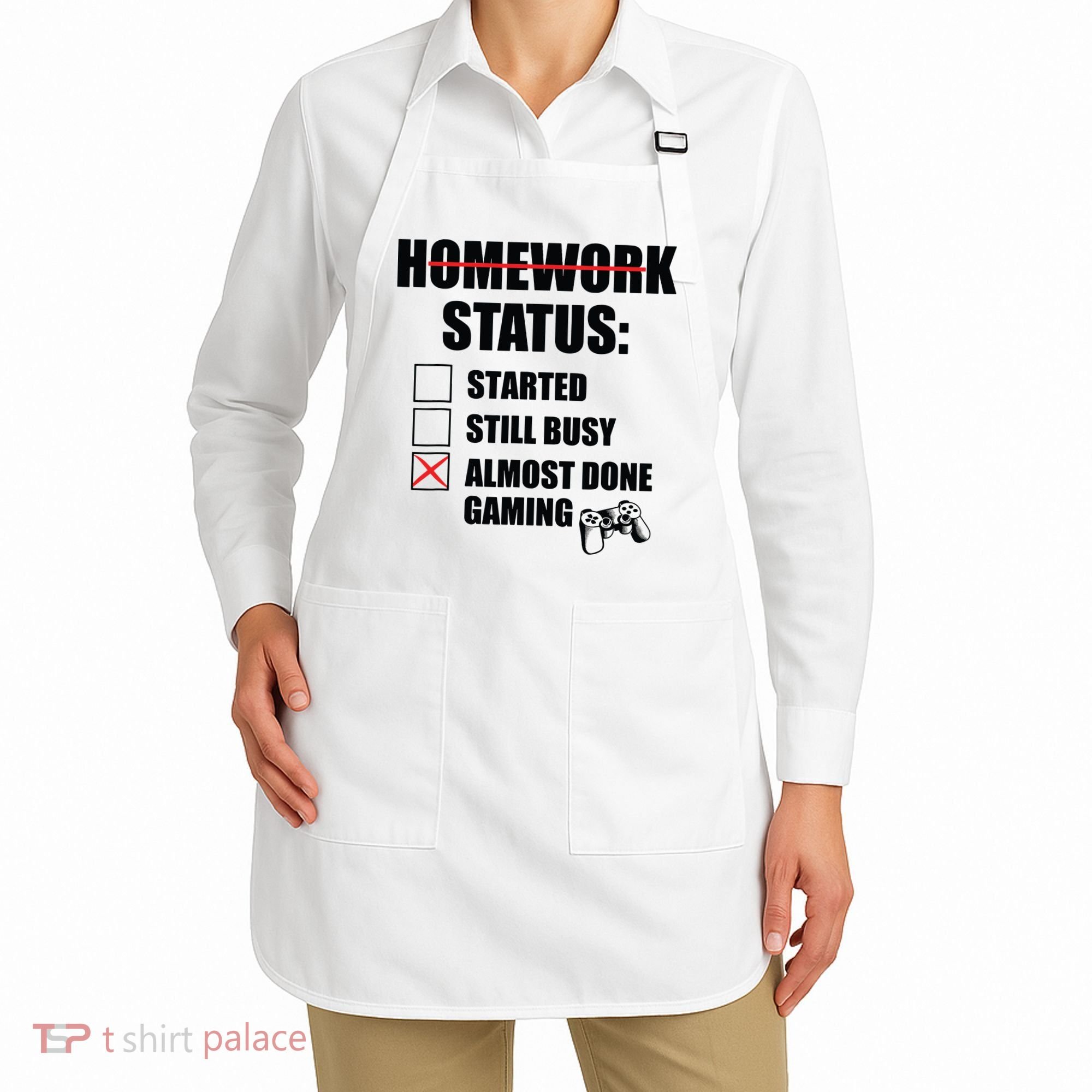 Funny Homework Status Still Busy Gaming Gamer Meme Apron
