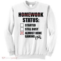Funny Homework Status Still Busy Gaming Gamer Meme Sweatshirt thumb 0
