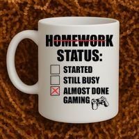 Funny Homework Status Still Busy Gaming Gamer Meme Coffee Mug thumb 2