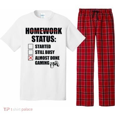 Funny Homework Status Still Busy Gaming Gamer Meme Pajama Set