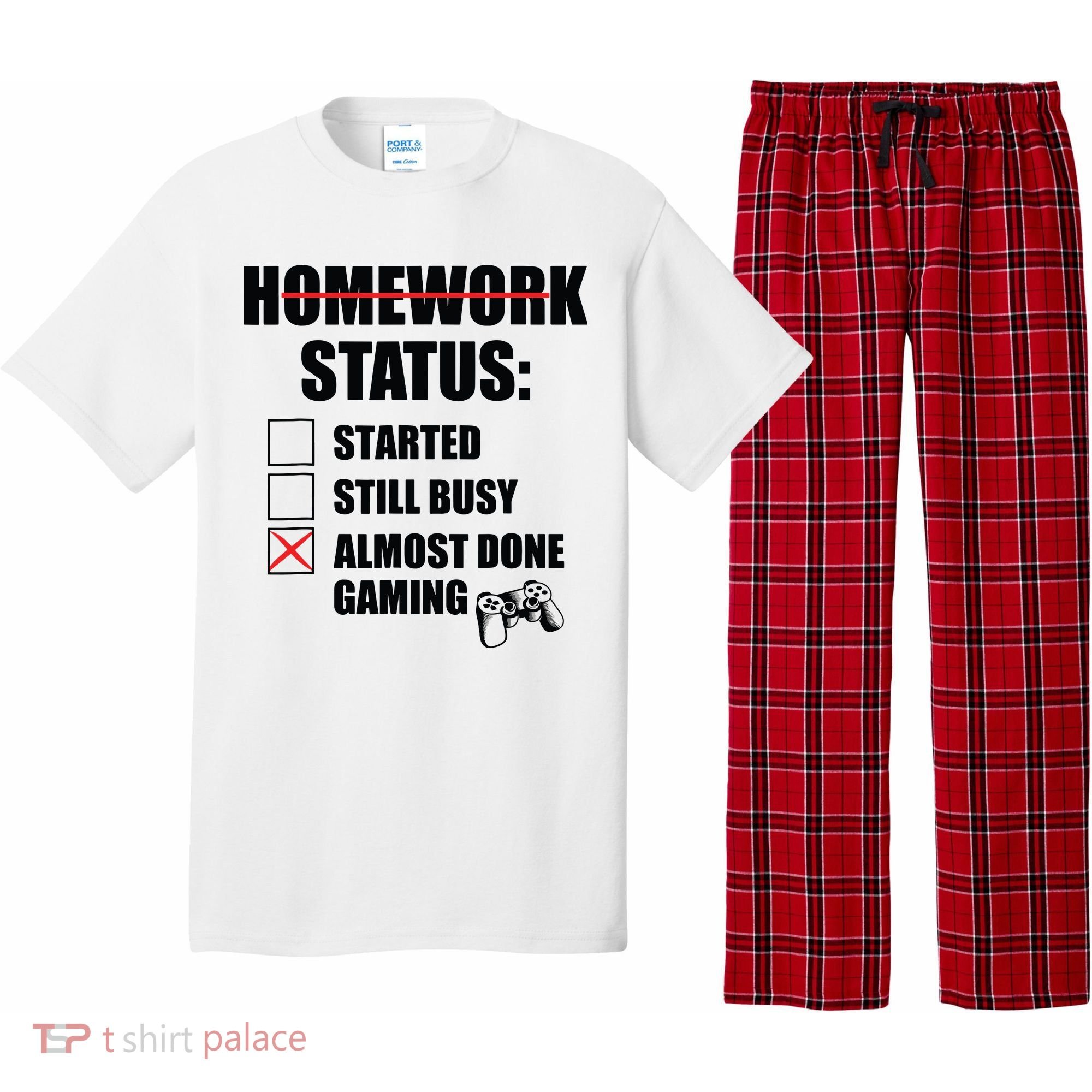 Funny Homework Status Still Busy Gaming Gamer Meme Pajama Set