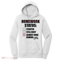 Funny Homework Status Still Busy Gaming Gamer Meme Women's Hoodie thumb 0