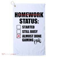 Funny Homework Status Still Busy Gaming Gamer Meme Golf Towel thumb 0