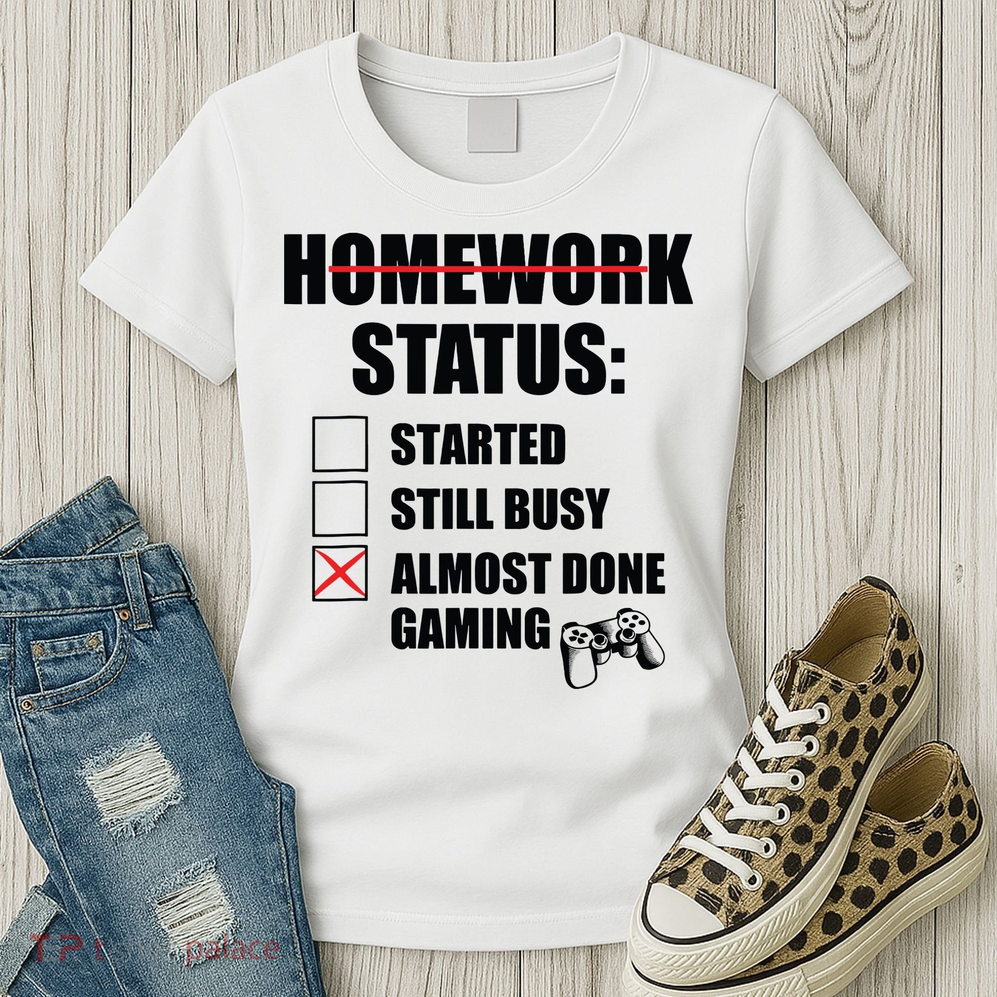 Funny Homework Status Still Busy Gaming Gamer Meme Women's T-Shirt