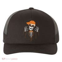 Funny Halloween Skeleton Hipster Bowtie Tuxedo Tux Yupoong Adult 5-Panel Trucker Hat thumb 0