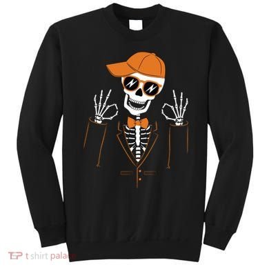 Funny Halloween Skeleton Hipster Bowtie Tuxedo Tux Sweatshirt