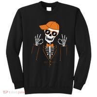 Funny Halloween Skeleton Hipster Bowtie Tuxedo Tux Sweatshirt thumb 0