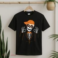 Funny Halloween Skeleton Hipster Bowtie Tuxedo Tux T-Shirt thumb 2
