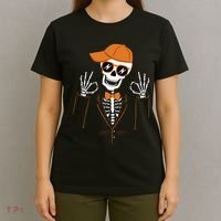 Funny Halloween Skeleton Hipster Bowtie Tuxedo Tux T-Shirt thumb 4