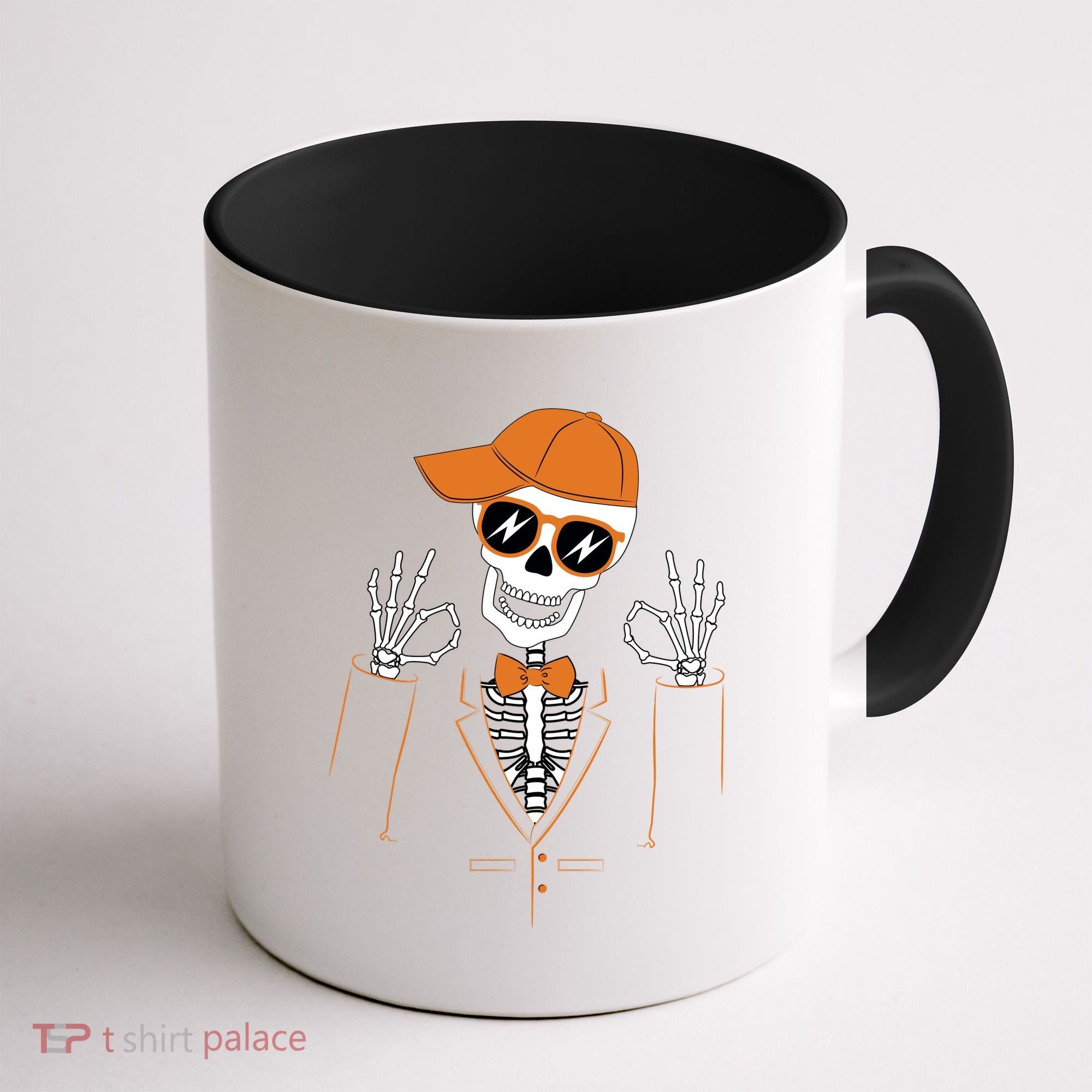 Funny Halloween Skeleton Hipster Bowtie Tuxedo Tux Coffee Mug