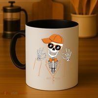 Funny Halloween Skeleton Hipster Bowtie Tuxedo Tux Coffee Mug thumb 4