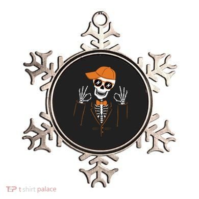 Funny Halloween Skeleton Hipster Bowtie Tuxedo Tux Ornament