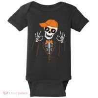 Funny Halloween Skeleton Hipster Bowtie Tuxedo Tux Baby Bodysuit thumb 0