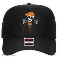 Funny Halloween Skeleton Hipster Bowtie Tuxedo Tux Hat thumb 0