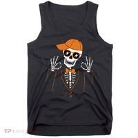 Funny Halloween Skeleton Hipster Bowtie Tuxedo Tux Tank Top thumb 0