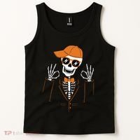 Funny Halloween Skeleton Hipster Bowtie Tuxedo Tux Tank Top thumb 2