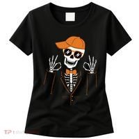 Funny Halloween Skeleton Hipster Bowtie Tuxedo Tux Women's T-Shirt thumb 0