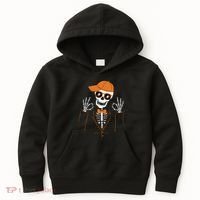 Funny Halloween Skeleton Hipster Bowtie Tuxedo Tux Kids Hoodie thumb 0