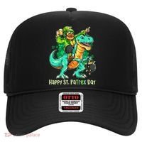 Funny Happy St. PaTREX Day Leprechaun Riding Trex Dinosaur Hat thumb 0