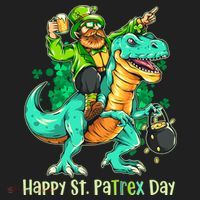 Funny Happy St. PaTREX Day Leprechaun Riding Trex Dinosaur Hat thumb 2