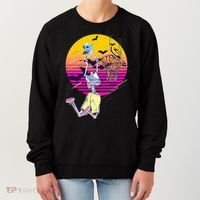 Funny Halloween Skeleton Basketball Player Dunking Skull Women's Sweatshirt thumb 0